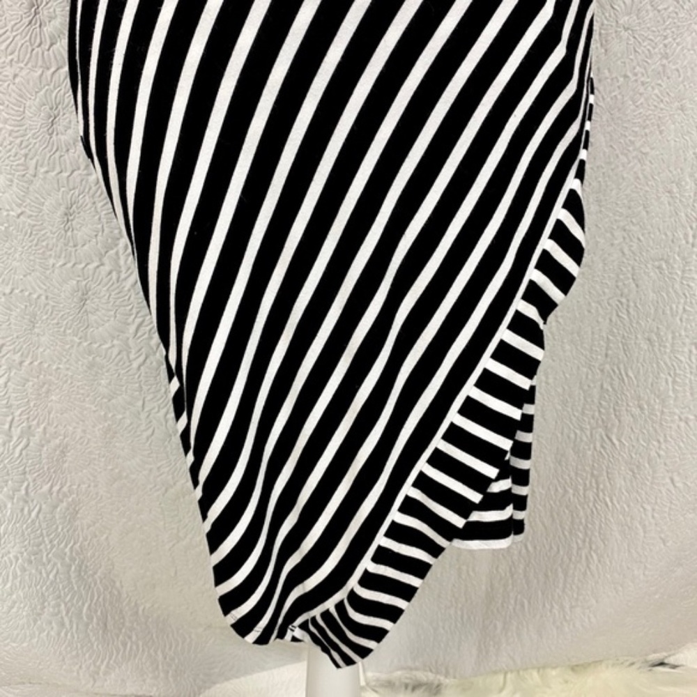 White House Black Market Stripe Wrap Skirt Asymmetrical Dress - Picture 9 of 13
